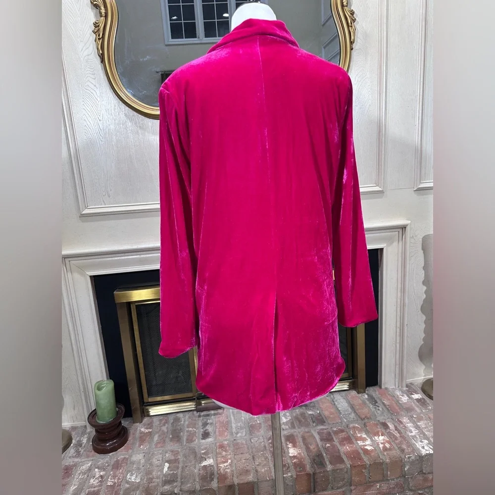 Endless Rose Pink Velvet Blazer Jacket Women’s M Soft Stretch Shawl Collar - Picture 5 of 12